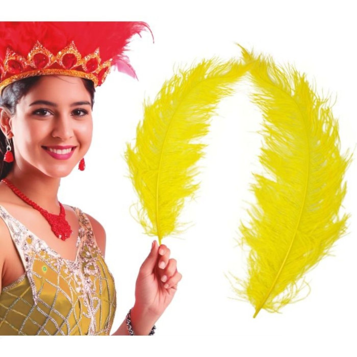 Bolsa 12 plumas avestruz 4565cm amarillo | Ducaval | Envías 24/48 ho