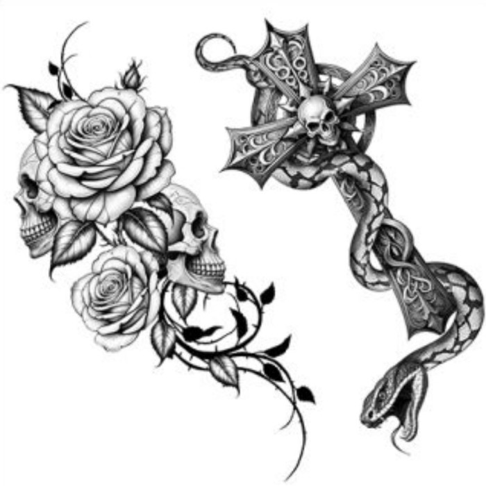 Tatuaje esqueleto 14.5x14.5cm | Ducaval | Envías 24/48 horas 