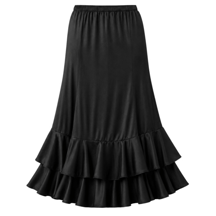 Falda flamenca 2 volantes negro | Ducaval | Envíos 24/48 horas