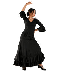 Falda flamenca 2 volantes negro | Ducaval | Envíos 24/48 horas