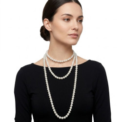 Collar perlas blanco 10mm 146cm | Ducaval | Envíos 24/48 horas. 