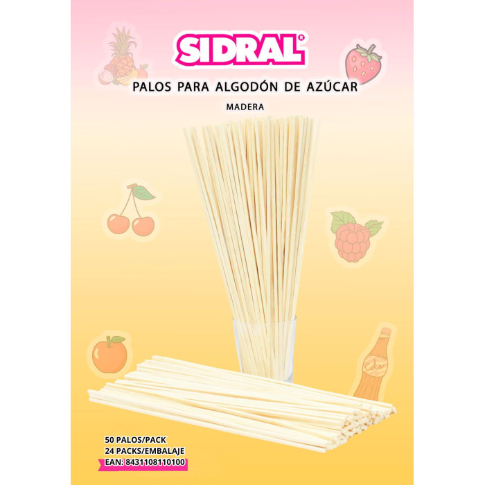 Palos algodon de azucar 28cm | Ducaval | Envías 24/48 horas 