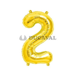 Globo número 2 dorado 45cm