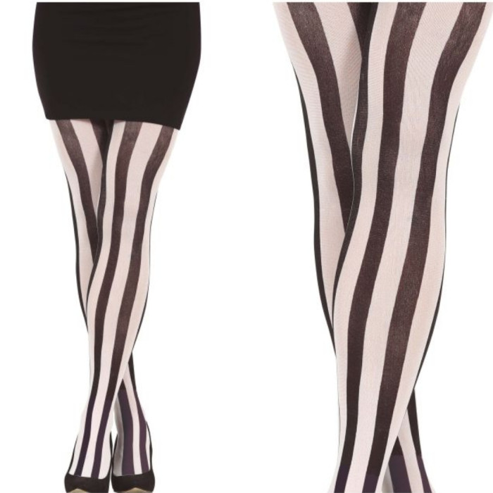Pantys rayas verticales blancas y negras | Ducaval | Envías 24/48 hor