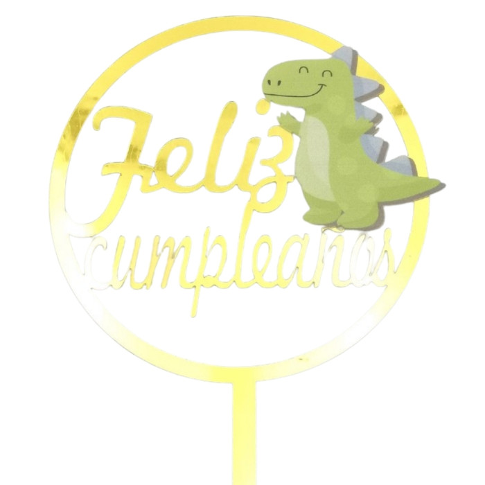 Topper feliz cumpleaños dinosaurio | Ducaval | Envíos 24/48 horas