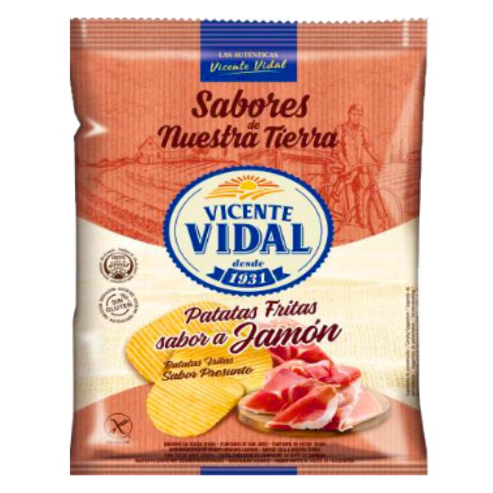 Patata ondulada jamón 120g | Ducaval | Envías 24/48 horas 