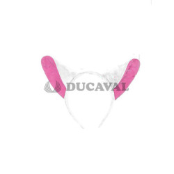 Diadema zorro blanca rosa