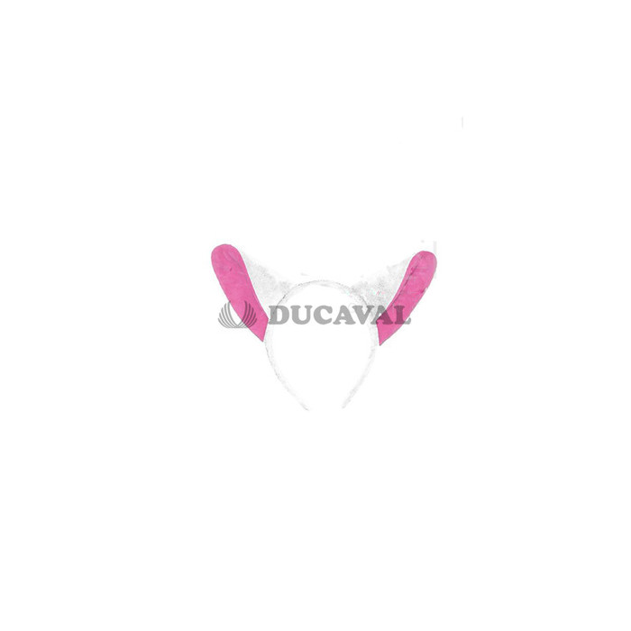 Diadema zorro blanca rosa