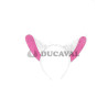 Diadema zorro blanca rosa