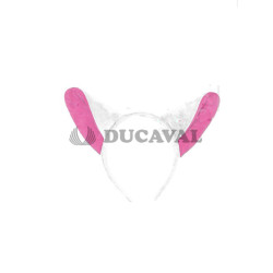 Diadema zorro blanca rosa