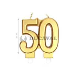 Vela nº50 en color oro 7.7cm| Ducaval | Envíos 24/48h