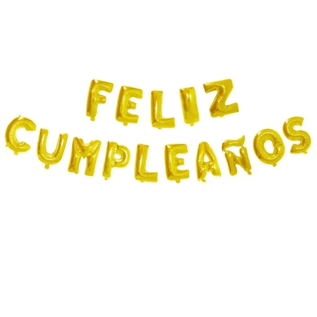 Pack globos mylar feliz cumpleaños oro | Ducaval | Envías 24/48 horas