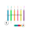 Vela multicolor con llamas