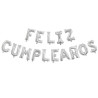 Pack globos mylar feliz cumpleaños plata | Ducaval | Envías 24/48 hor