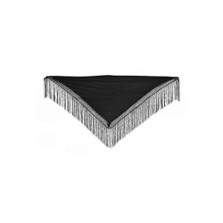 Mantón pequeño bordado negro
