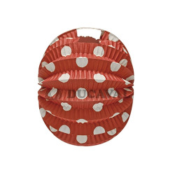 Farol esférico rojo lunar blanco 22cm