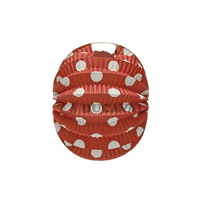 Farol esférico rojo lunar blanco 22cm