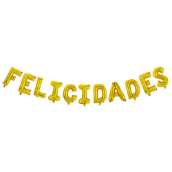 Pack globos Felicidades oro | Ducaval | Envías 24/48 horas 