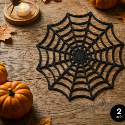 Mantel decorativo telaraña 30cm 2ud | Ducaval | Envías 24/48 horas 