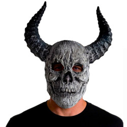 Máscara calavera con cuernos gris | Ducaval | Envías 24/48 horas 