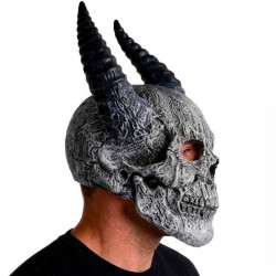 Máscara calavera con cuernos gris | Ducaval | Envías 24/48 horas 