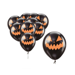 Bolsa 10 globos negros calabaza 30cm | Ducaval | Envías 24/48 horas 