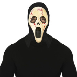 Mascara de Scream con sangre y capucha Pvc | Ducaval | Envías 24/48 h