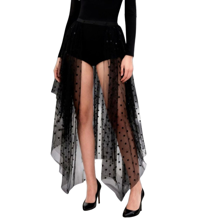 Sobrefalda tul negro con lunares | Ducaval | Envías 24/48 horas 