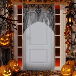 Decoración Encaje Negro Puerta Murciélagos 95x100cm | Ducaval | Envío
