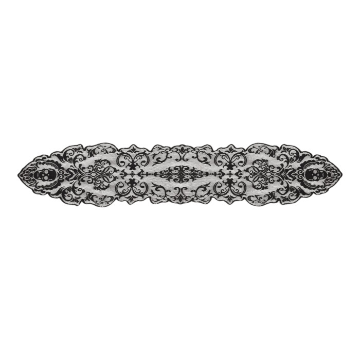 Mantel De Encaje Negro De Calaveras 180x35cm | Ducaval | Envíos 24/48