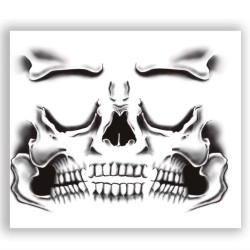 Tatuaje cara esqueleto 30x14cm |  Ducaval | Envíos 24/48 horas