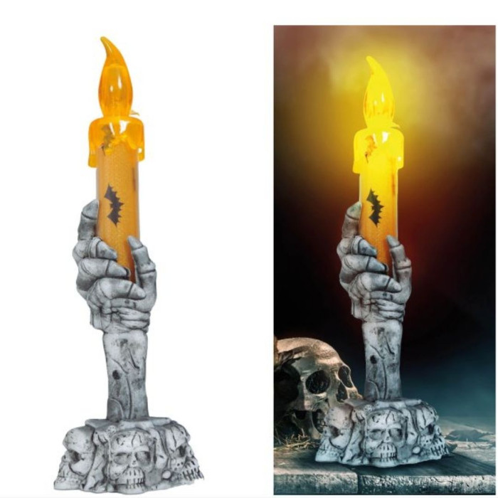 Portavelas calavera con led 15 cm | Ducaval | Envías 24/48 horas 