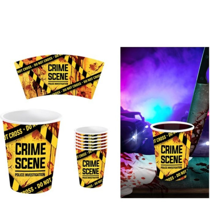 Vasos escena crimen 6u 240ml| Ducaval | Envías 24/48 horas 
