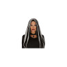Peluca melena negra con mechas blancas | Ducaval |