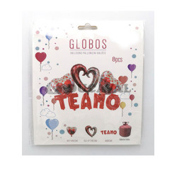 Conjunto globos foil "Te Amo"  Disfraces Ducaval