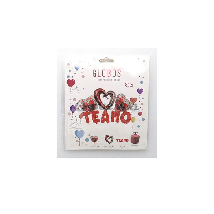 Conjunto globos foil "Te Amo"  Disfraces Ducaval