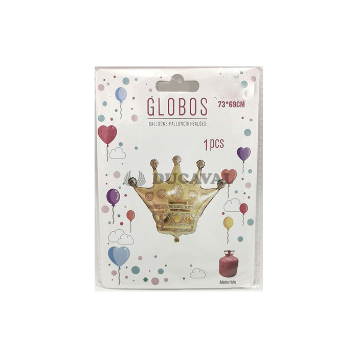 Globo foil corona 73x69CM. Ducaval 2448 h envios