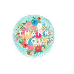 Globo foil "thank you" floral 43cm 17"| Ducaval | Envías 24/48 horas 