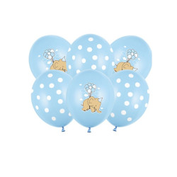 Globo látex elefante azul bebé.| Ducaval | Envios 24/48.