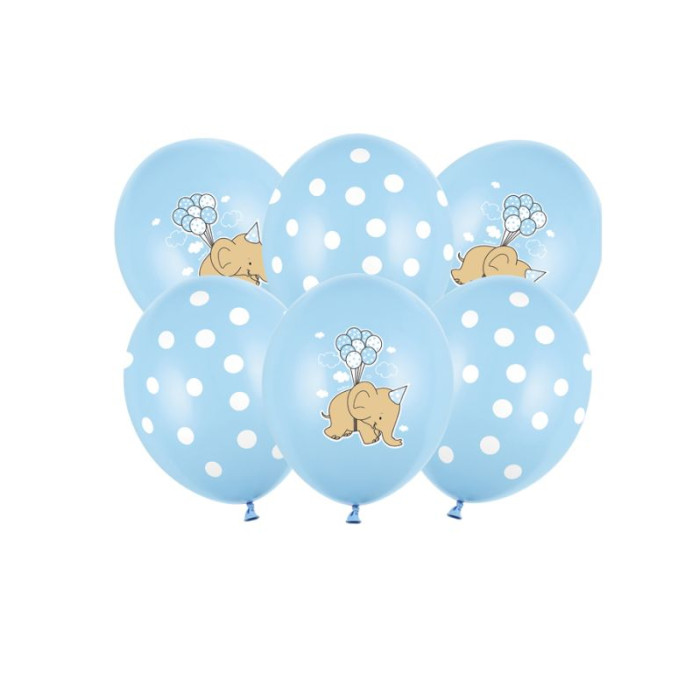 Globo látex elefante azul bebé.| Ducaval | Envios 24/48.