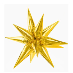 Globo foil estrella 3D oro 95cm 1ud | Ducaval | Envías 24/48 horas 