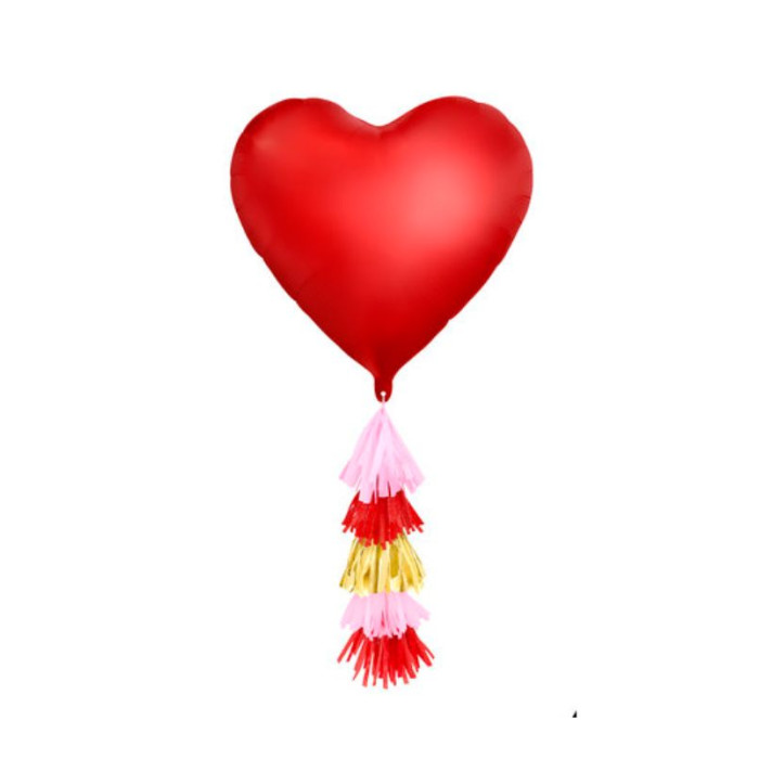 Globo foil de corazón con borlas | Ducaval | Envías 24/48 horas 