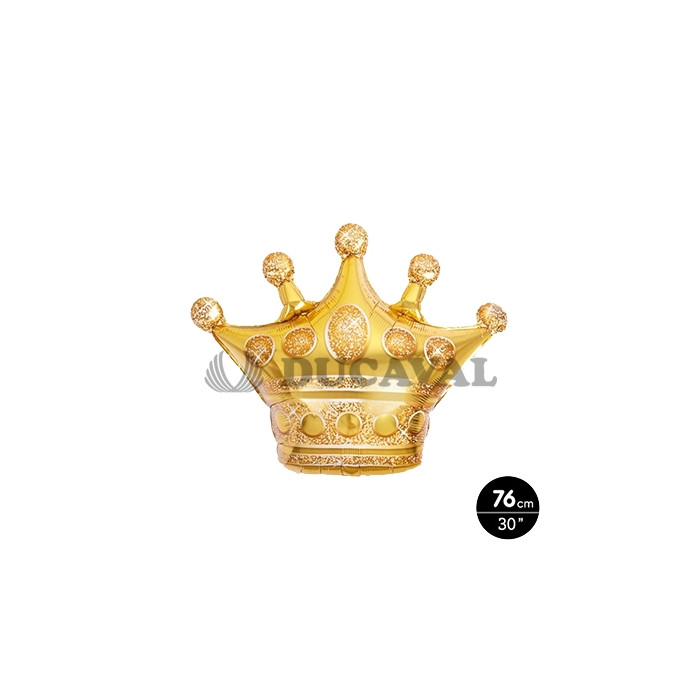 Globo poliamida corona oro metalizado 76cm | Ducaval | Envíos 24/48 h