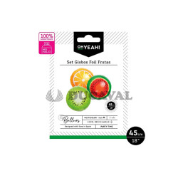Pack frutas globo poliamida multicolor 45cm | Ducaval | Envíos 24/48 
