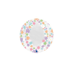 Globo single bubble 29" margaritas coloridas | Ducaval | Envías 24/48