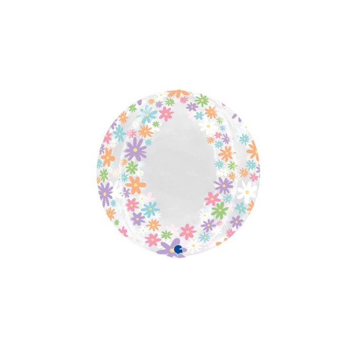 Globo single bubble 29" margaritas coloridas | Ducaval | Envías 24/48
