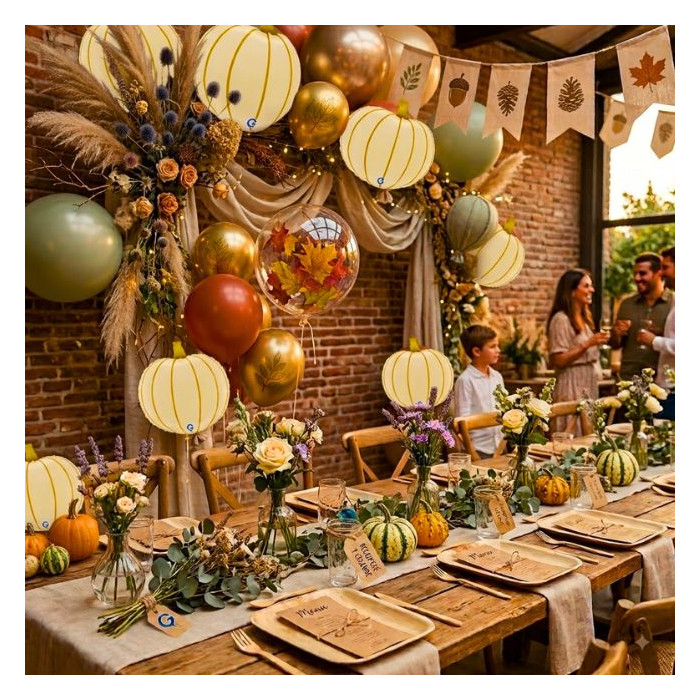 Globo foil calabaza crema 16" | Ducaval | Envías 24/48 horas 