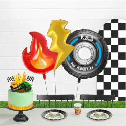 Set globos foil fuego, rayo y rueda Dragon Monster | Ducaval | Envías