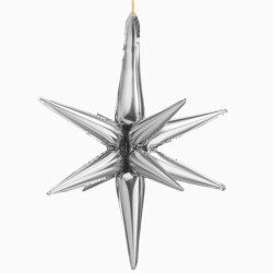 Globo foil estrella 3D plata 77cm 30" | Ducaval | Envías 24/48 horas 