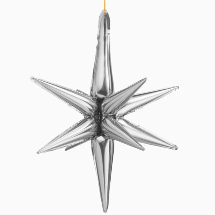 Globo foil estrella 3D plata 77cm 30" | Ducaval | Envías 24/48 horas 